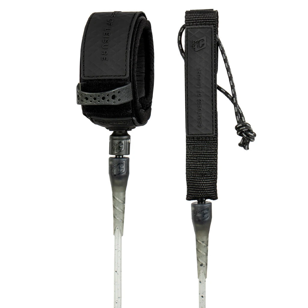 Creatures 9' Reliance Longboard Ankle Leash - Cement Speckle/Black