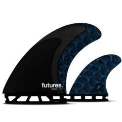 Futures Fins - Rasta Twin Fin Plus One Set - Black/Blue