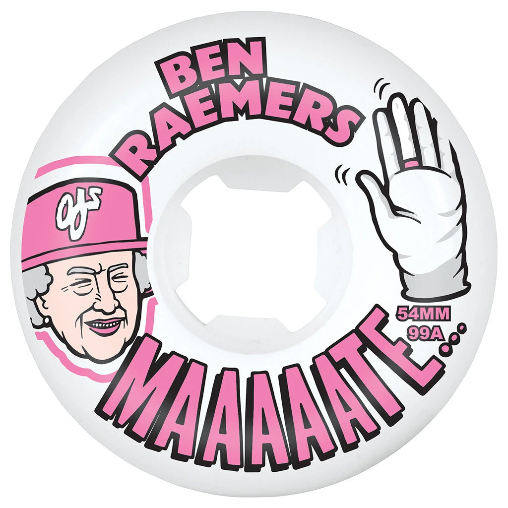 OJ Wheels Raemers Foundation EZ Edge 54mm Skateboard Wheels - OG White