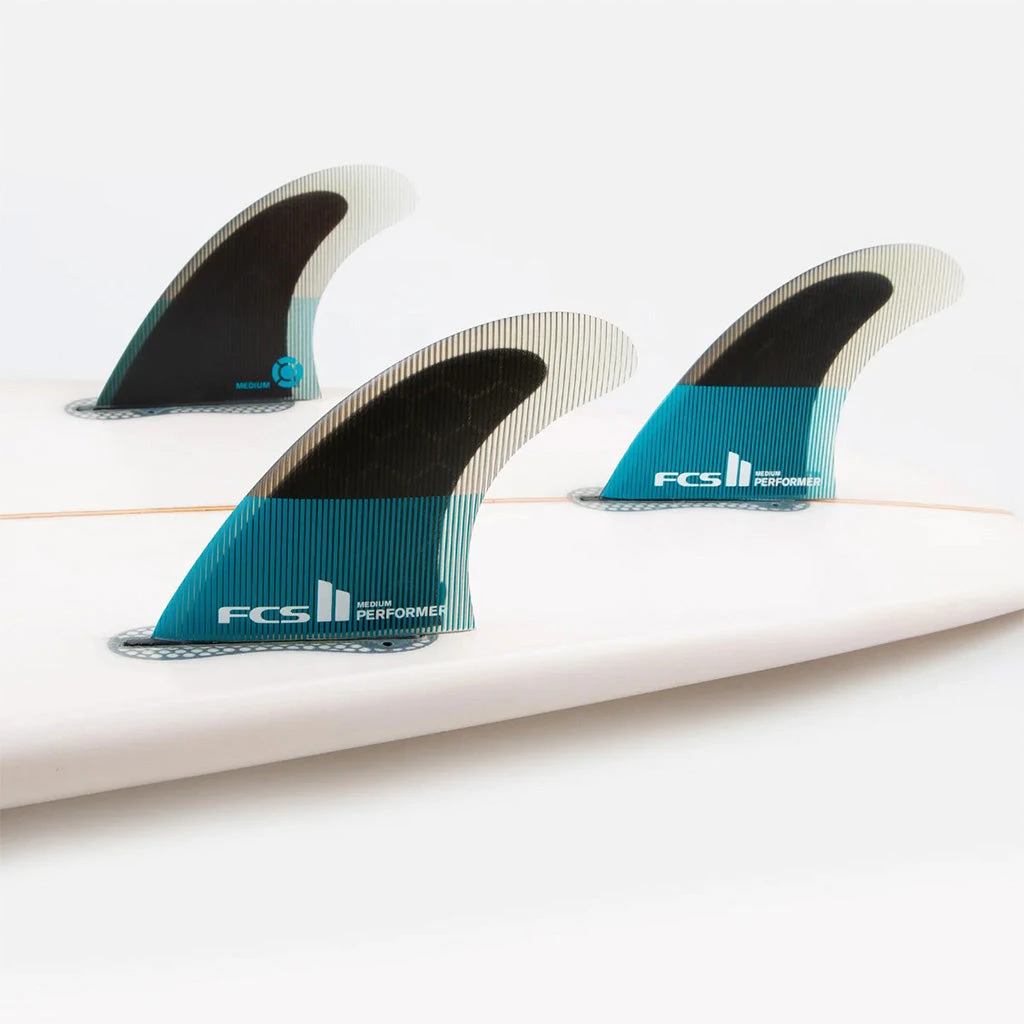 FCS II Performer PC Teal/Black Tri Fins - X Large - Image 2