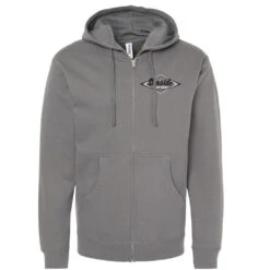 Seaside Surf Shop Mens Vintage Logo Zip Hoody - Charcoal Grey/Black