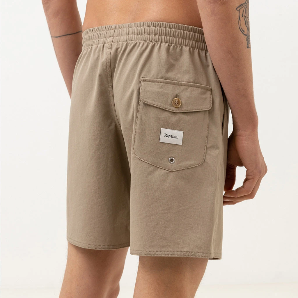 Rhythm Mens Textured Stretch Beach Short - Sand - Image 3