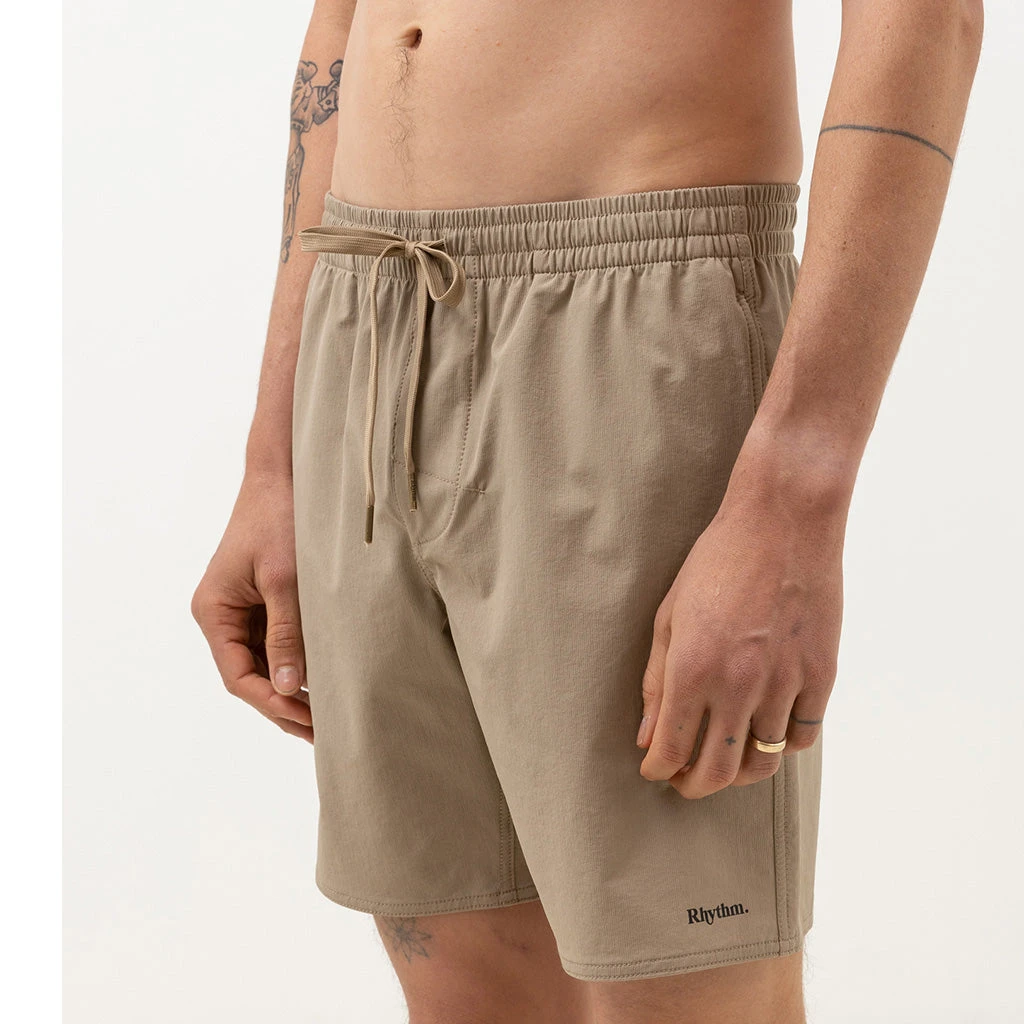 Rhythm Mens Textured Stretch Beach Short - Sand - Image 4