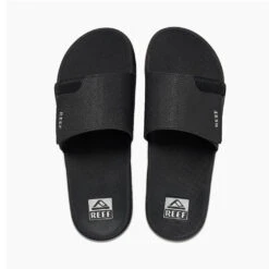 Reef Mens Fanning Slide Sandal - Black/Silver