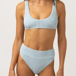 Rhythm Women's Isla Rib Crop Top - Cool Blue