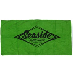 Seaside Surf Shop Vintage Logo Beach Towel - Lime Green