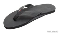 Rainbow Sandals Men's Single Layer Premier Leather With Arch Support 1" Strap - Premier Black