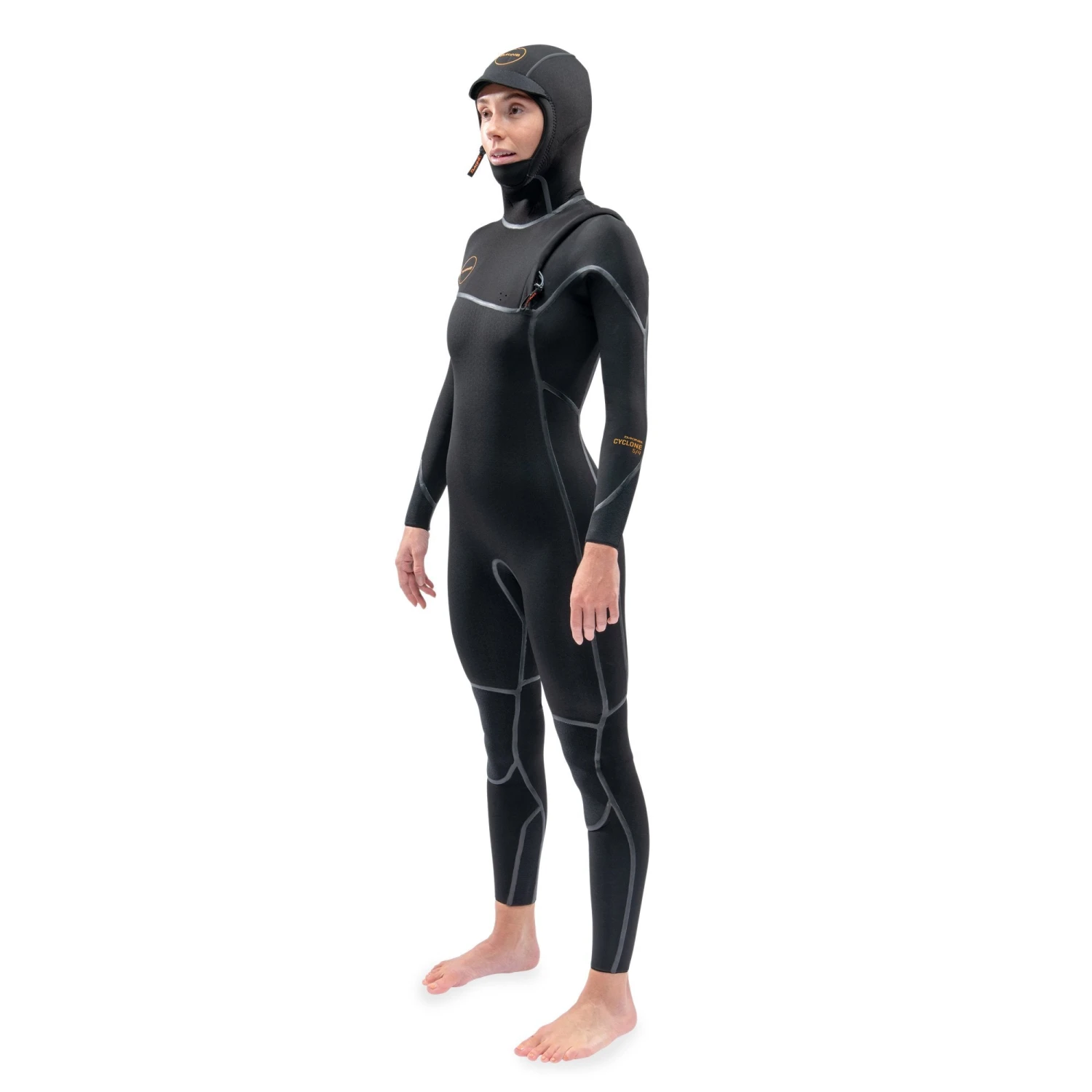 Dakine Womens Cyclone 5/4mm Zip Free Hooded Wetsuit - Black - Image 2