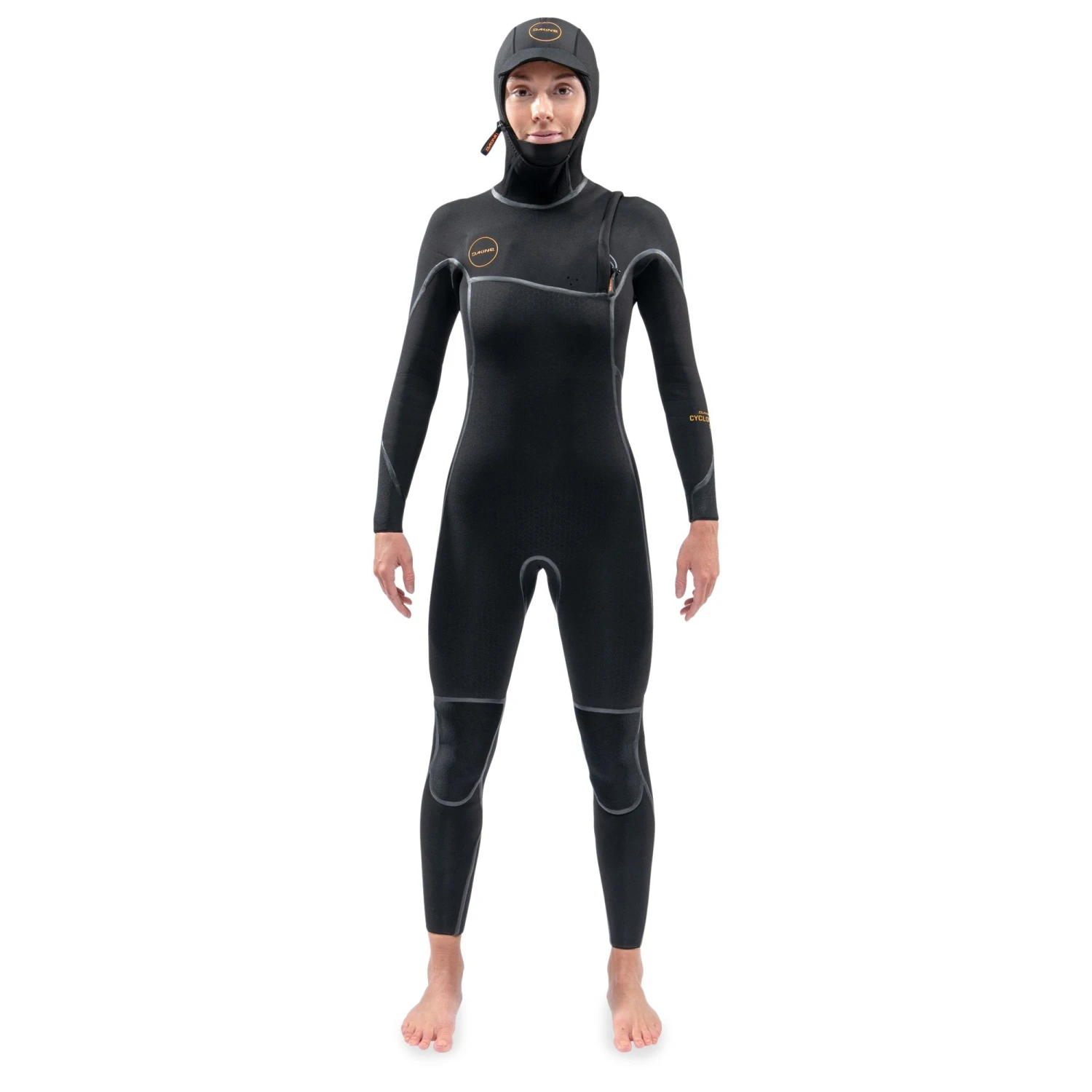 Dakine Womens Cyclone 5/4mm Zip Free Hooded Wetsuit - Black