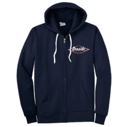Seaside Surf Shop Mens Vintage Logo Zip Hoody - Navy
