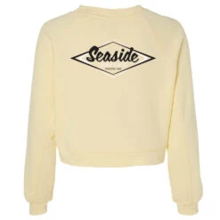Seaside Surf Shop Womens Raglan Pullover Crew Neck - French Vanilla
