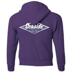 Seaside Surf Shop Youth Vintage Logo Pullover Hoody - Purple