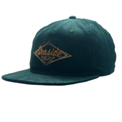 Seaside Surf Shop Wide Cord Vintage Logo Hat - Emerald