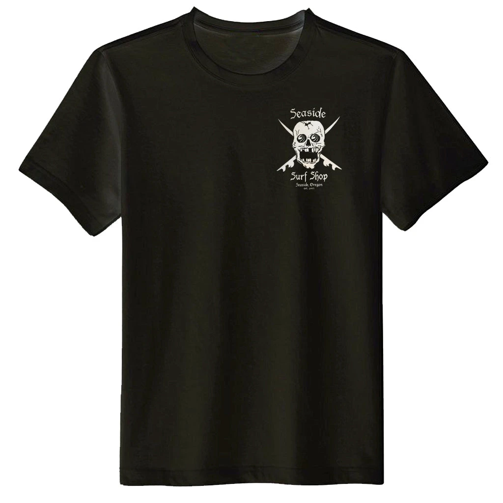 Seaside Surf Shop Mens Skull Tee - Black - Image 2