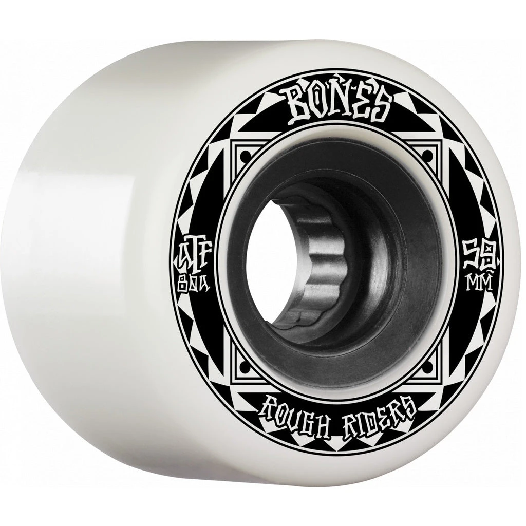Bones ATF Rough Rider 59mm 80a Skateboard Wheels - White