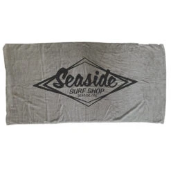 Seaside Surf Shop Vintage Logo Beach Towel - Grey