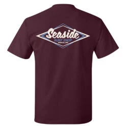 Seaside Surf Shop Mens Vintage Logo Tee - Maroon