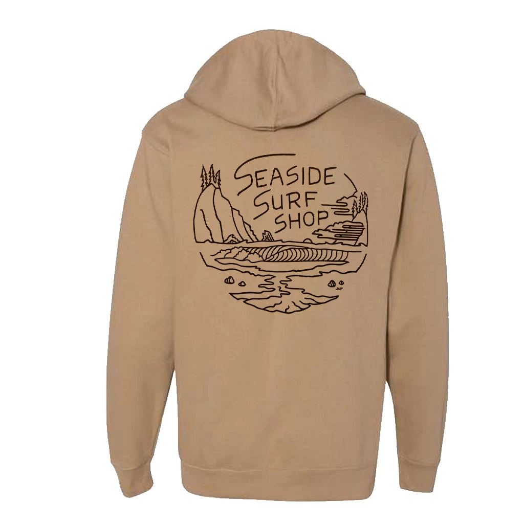 Seaside Surf Shop X Drift Awake - Local Artist Series Pullover Hooded Sweatshirt - Sandstone