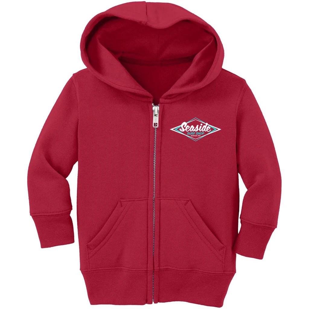 Seaside Surf Shop Infant Vintage Logo Zip Hoody - Red