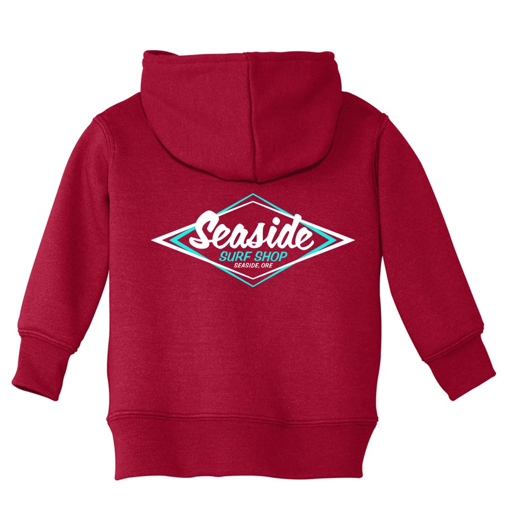 Seaside Surf Shop Infant Vintage Logo Zip Hoody - Red - Image 2