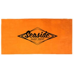 Seaside Surf Shop Vintage Logo Beach Towel - Orange