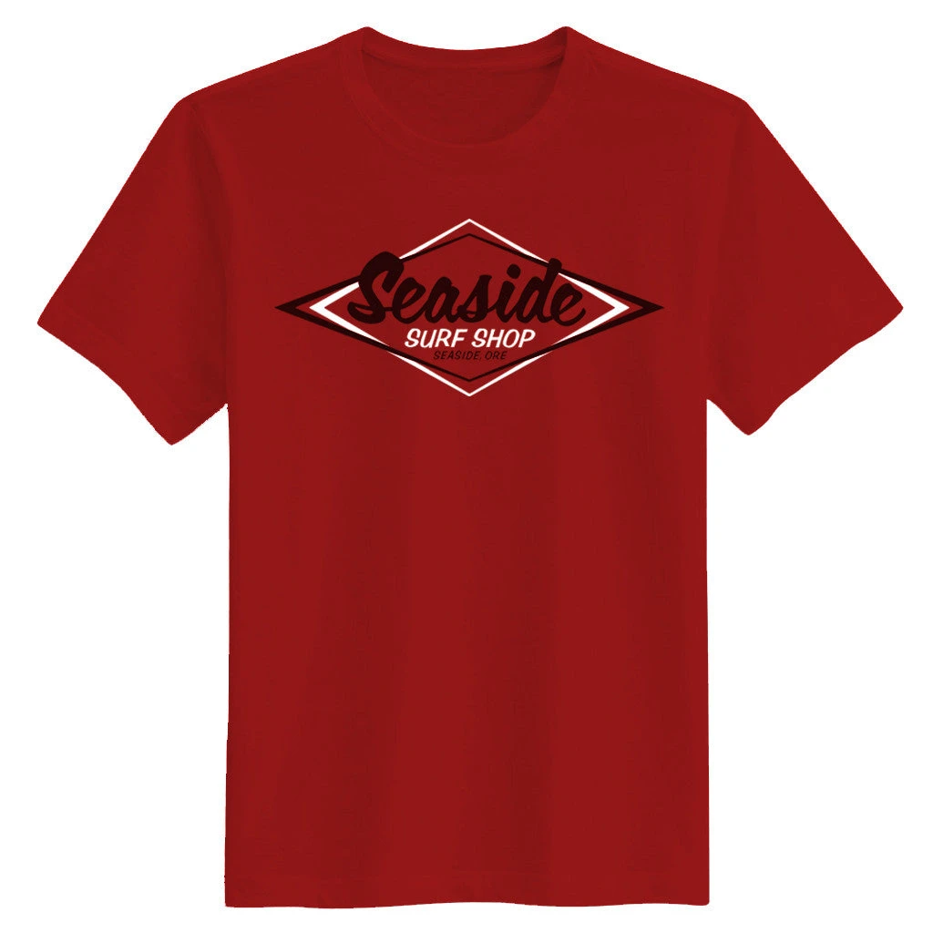 Seaside Surf Shop Mens Vintage Logo Tee - Red