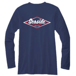 Seaside Surf Shop Mens Vintage Logo L/S Tee - Navy