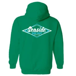 Seaside Surf Shop Youth Vintage Logo Pullover Hoody - Kelly Green